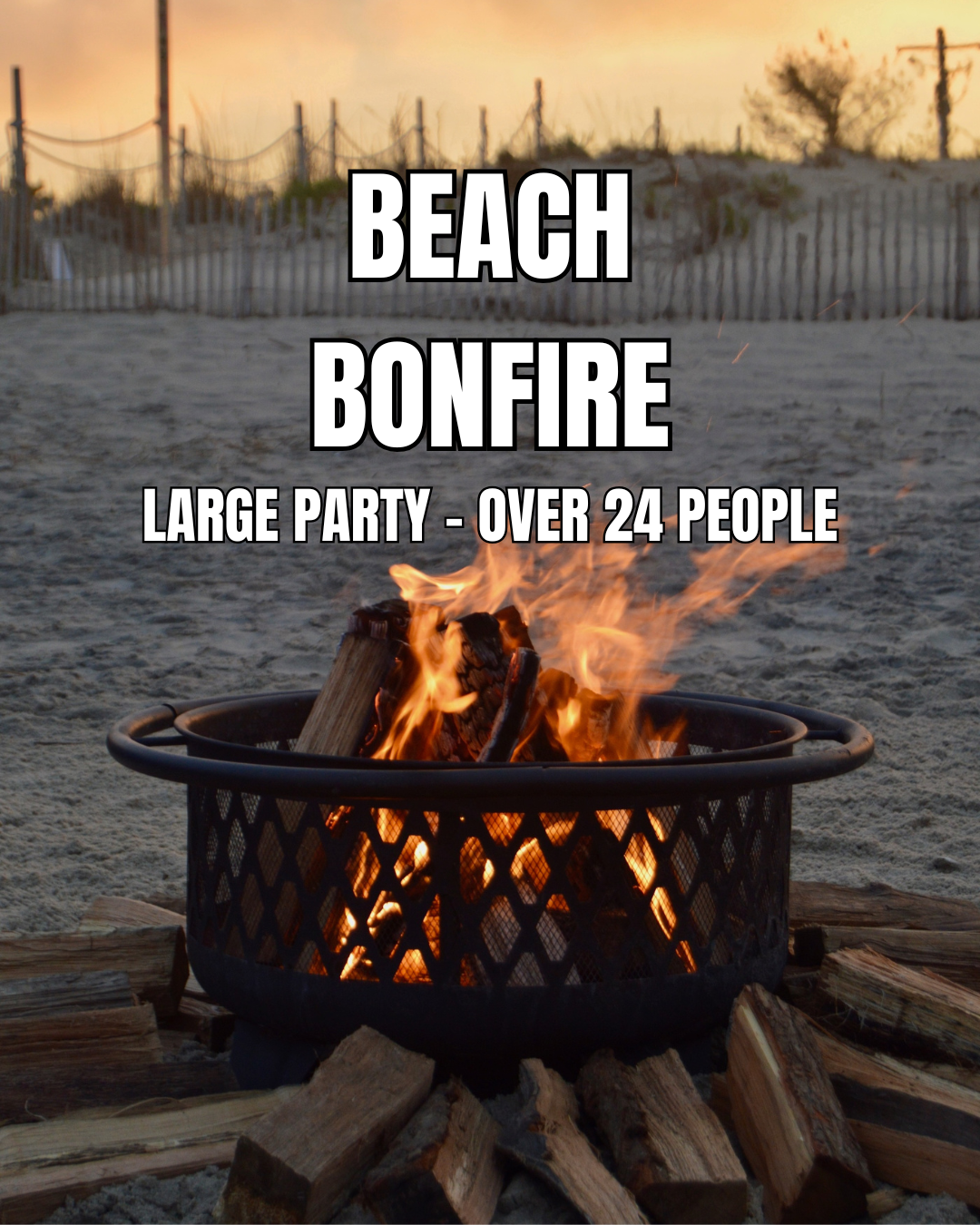Beach Bonfire Large Party 24+ People